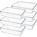 Boniry Drawer Storage Organizer 6 PCS | Drawer Organizer Trays Set Clear Plastic Storage Bins Bathroom Tray Dividers Acrylic Organizer | Dressing Table Organizer