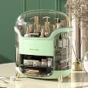 Boniry Makeup Organizer Box | Countertop Cosmetic Organizer for Woman | Transparent Clear Makeup Organizer Box | Organize for Cosmetic Products (Green)