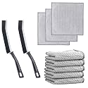 Boniry Mini Gap Bathroom Cleaning Brush, Multipurpose Toilet Cleaner Brush, Hard Bristle Crevice & Tile & Window Cleaning Tools, Kitchen & Stove Cleaner Brush (3 Wire Cloth, 2 Gap Brush, Black)