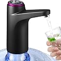 Boniry Water Dispenser, USB Charging Water Dispenser Pump Automatic Drinking Water Jug Dispenser for Universal 2-5 Gallon Office Camping Kitchen(Electric Water Pump), Black, 6 Gallons