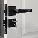 BonKaso 1300 Premium Zinc Heavy Duty Safe and Secure Mortise Main Door Lock Set with Door Handle and 3 Keys for Home, Office &amp; Hotel - (Matt Black) Set of 1 with 70MM Lock Cylinder