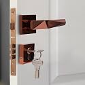 BonKaso 1300 Premium Zinc Heavy Duty Safe and Secure Mortise Main Door Lock Set with Door Handle and 3 Keys for Home, Office & Hotel - (Rose Gold) Set of 1 with 70MM Lock Cylinder