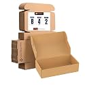 BonKaso 3 Ply Brown Flap Corrugated Boxes for Packaging | 8"x4"x2" (Pack of 50) | Cardboard Packing Box for Shipping, Moving &amp; Storage | Cartons for Courier &amp; Goods Transportation
