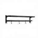 BonKaso 304 Stainless Steel Rectangular Towel Rack for Bathroom | Rustproof, Wall Mounted Towel Holder/Rod/Bar/Hanger for Bath Towels | Space-Saving (Black Finish, 24 Inch)