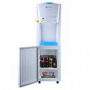 bonkaso blueprint hot amp cold water dispenser 21c top loading with refrigerator - whiteblue 20 l