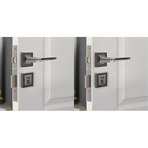 bonkaso f023393 premium zinc heavy duty safe and secure mortise main door lock set with door handle and 3 keys for home office amp hotel - stainless steel finish set of 1 pack of 2