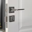 BonKaso F023393 Premium Zinc Heavy Duty Safe and Secure Mortise Main Door Lock Set with Door Handle and 3 Keys for Home, Office & Hotel - (Stainless Steel Finish) Set of 1