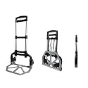 BonKaso Folding Hand Truck 70Kg Capacity | Heavy-Duty Luggage Trolley with Telescopic Handle | Lightweight Collapsible Cart for Travel, Home & Office Use (40x41x100cm) Silver