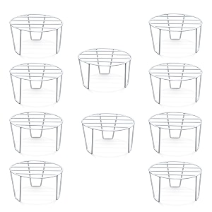 bonkaso premium round anti-rust metal plant stand set pack of 10 - stylish black stands for indoor outdoor and balcony use