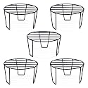 BonKaso Premium Round Anti-Rust Metal Plant Stand Set (Pack of 5) - Stylish Black Stands for Indoor, Outdoor, and Balcony Use