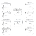 BonKaso Premium Round Anti-Rust Metal Plant Stand Set (Pack of 10) - Stylish Black Stands for Indoor, Outdoor, and Balcony Use
