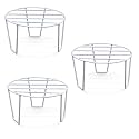 Premium BonKaso Round Anti-Rust Metal Plant Stand Set (Pack of 3) - Stylish White Stands for Indoor, Outdoor, and Balcony Use