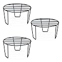 Premium BonKaso Round Anti-Rust Metal Plant Stand Set (Pack of 3) - Stylish Black Stands for Indoor, Outdoor, and Balcony Use