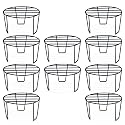 BonKaso Premium Round Anti-Rust Metal Plant Stand Set (Pack of 10) - Stylish Black Stands for Indoor, Outdoor, and Balcony Use