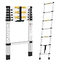 BonKaso VertiPro 2M(6.5Ft) Telescopic Ladder|Aluminum Ladder 7 Step|Multipurpose for Home &amp; Outdoor use with Self Locking Mechanism|EN131 Certified Max Load Capacity of 150kg