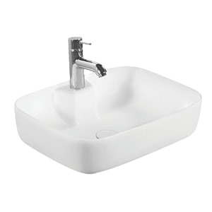 bonkaso white ceramic tabletop wash basin  rectangular shape polished countertop sink for bathroom vanity amp dining hall amp wash area  stylish amp durable ceramic basin 132 x186 x56 inches ebb104