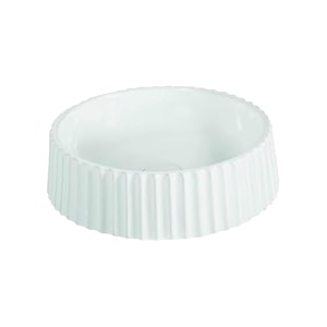 bonkaso white ceramic table top wash basin  round countertop vessel sink  15 x 15 x 46 inch compact vanity basin  glossy finish modern bathroom sink