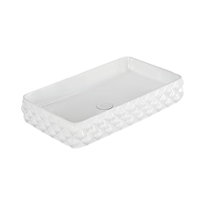 bonkaso white ceramic table top wash basin  large rectangular countertop vessel sink  152 x 26 x 44 inch modern vanity basin  glossy finish bathroom sink