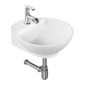bonkaso white ceramic wall mounted wash basin  compact oval bathroom sink  12 x 128 x 52 inch space saving wall hung basin  glossy finish