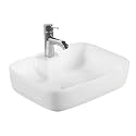 BonKaso White Ceramic Tabletop Wash Basin – Rectangular Shape Polished Countertop Sink for Bathroom, Vanity &amp; Dining Hall &amp; Wash Area – Stylish &amp; Durable Ceramic Basin (13.2 x18.6 x5.6 Inches) EBB104