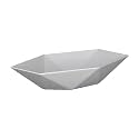 BonKaso White Ceramic Table Top Wash Basin | Hexagonal Countertop Vessel Sink | 16.6 x 26 x 5.4 Inch Large Vanity Basin | Glossy Finish Modern Bathroom Sink