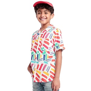 bonkids boy39s printed regular fit shirt