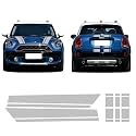 Bonnet Stripe Graphics Sticker Hood Trunk Rear Decal Stickers for Mini Cooper S Countryman 2nd Gen F60 2017-Present (Silver-Grey)