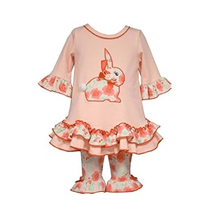 bonnie baby baby floral bunny appliqued knit playwear set pink 0-3 months