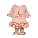 Bonnie Baby Baby Floral Bunny Appliqued Knit Playwear Set, Pink, 0-3 Months