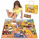 BONNYCO Giant Floor Puzzles for Kids Construction Site with 48 Large Pieces