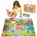 BONNYCO Giant Floor Puzzles for Kids of Dinosaurs with 48 Large Pieces