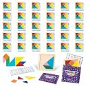BONNYCO Tangram Puzzle Wooden Pack 30 Mini Games of Party Favors for Kids