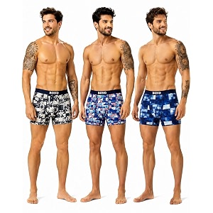 BONO Men Cotton Blend Printed Trunk Combo
