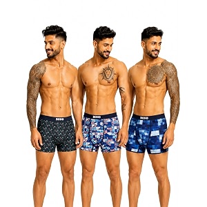 BONO Men Cotton Blend Printed Trunk Combo