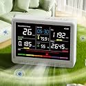 bonoch Upgrade 16 in 1 Air Quality Monitor Indoor 15h Battery &amp; 5.5" Display 9 AQI+7 AQI Alerts, CO2 Monitor Air Quality Tester for CO2, TVOC, PM2.5 PM1.0 PM10, HCHO Temperature Humidity AQI &amp; Time