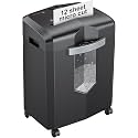 Bonsaii 12-Sheet Micro Cut Shredder, P-4 Security Level, Shreds Paper, CD, Credit Card, Mail, Staple &amp; Clip - 60 Min Continuous Use, Jam-Proof System, 4.2 Gal Pullout Bin
