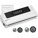 Bonsenkitchen Vacuum Sealer, Multi-Functional Food Sealer with 40 Bags + Mason Jar Sealer Kit, Bag Storage | Built-in Cutter, White