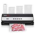 Bonsenkitchen Vacuum Sealer, Multi-Functional Food Sealer with 1 Roll Bag+ 50 Bags, Fast-Compact Design | Bag Storage | Built-in Cutter, External Vacuum System & Accessory Tube, Silver