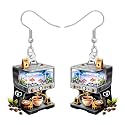 BONSNY Acrylic Dangling Novelty Fun Black Coffee Machine Earrings Hypoallergenic Designer Jewelry Gifts For Women