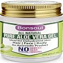 BONSOUL All Natural and Pure Aloe Vera Gel | 99% Aloe Vera | Ideal for Dehydrated Skin | Hair, Face and Body (200 GMS)