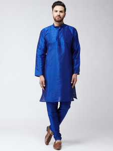 bontebok men silk blend kurta churidar set