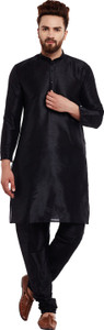 bontebok men silk blend kurta churidar set