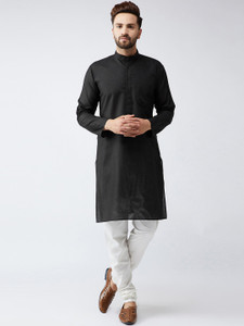 bontebok men cotton blend kurta churidar set