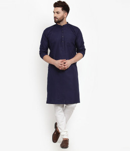 bontebok men cotton blend kurta pyjama set