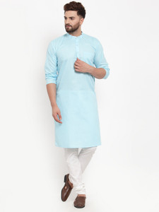 bontebok men cotton blend kurta pyjama set