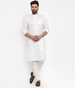 bontebok men cotton blend kurta pyjama set