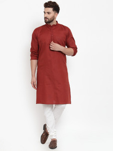 bontebok men cotton blend kurta pyjama set