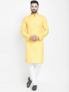 bontebok men cotton blend kurta pyjama set