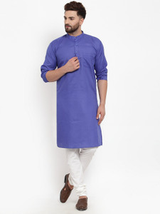 bontebok men cotton blend kurta pyjama set