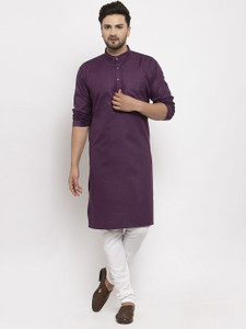 bontebok men cotton blend kurta pyjama set
